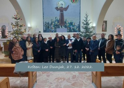 Kršten Leo Duvnjak 27. 12. 2022.